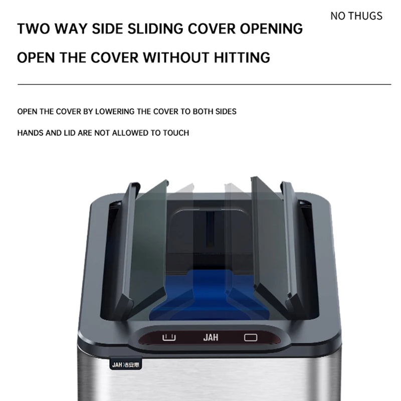 Mingle Moa - Smart Trash Can 20 Liters 15L Wastebasket Stainless Steel Automatic Sensor Trash Can Food Waste Bin Home Kitchen Garbage Cube