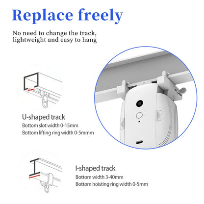 Mingle Moa - Smart Curtains Robot T/U-Rail Tracks Automatic Curtain Opener Remote Control Curtain Motor