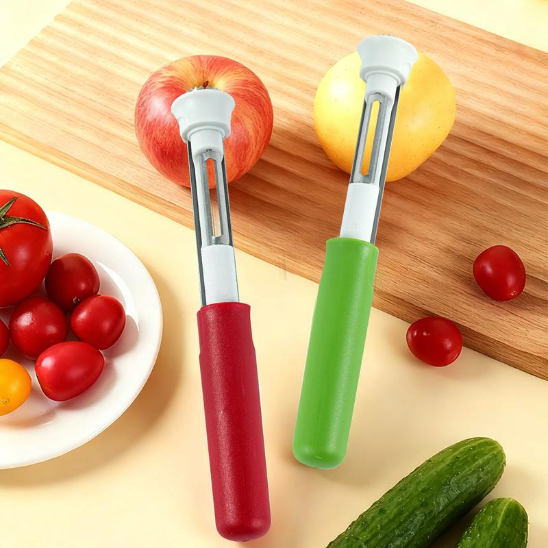 2 in 1 Apple Corer and Peeler, Apple Core Removal Tool, Stainless Steel Fruit Corer, Apple Seed Remover for Cored Apples, Pears, Bell Peppers and Cakes, Kitchen Gadget for Fruit and Vegetable