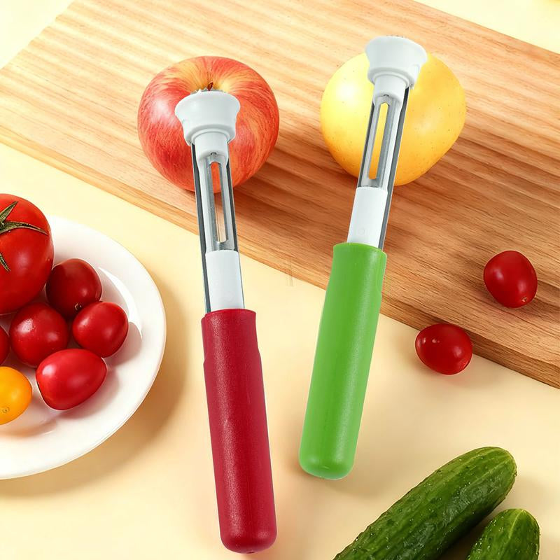 2 in 1 Apple Corer and Peeler, Apple Core Removal Tool, Stainless Steel Fruit Corer, Apple Seed Remover for Cored Apples, Pears, Bell Peppers and Cakes, Kitchen Gadget for Fruit and Vegetable
