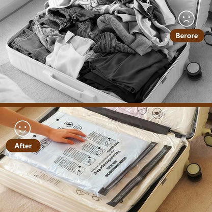 Snofrid Cordless Travel Vacuum Storage Compression Bag Set – 15-Pack in 3 Sizes – USB Rechargeable Handheld Pump with Built-In Battery – Waterproof & Reusable Space Saver for Clothes & Packing, Perfect for Carry-On Suitcases