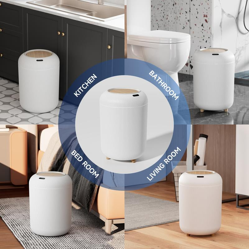 Biarts Trash Can Smart Sensor Wastebasket, Compact Design for Versatile Storage, Waterproof, for Bathroom, Bedroom, Office Nordic Style, Dealsforyoudays