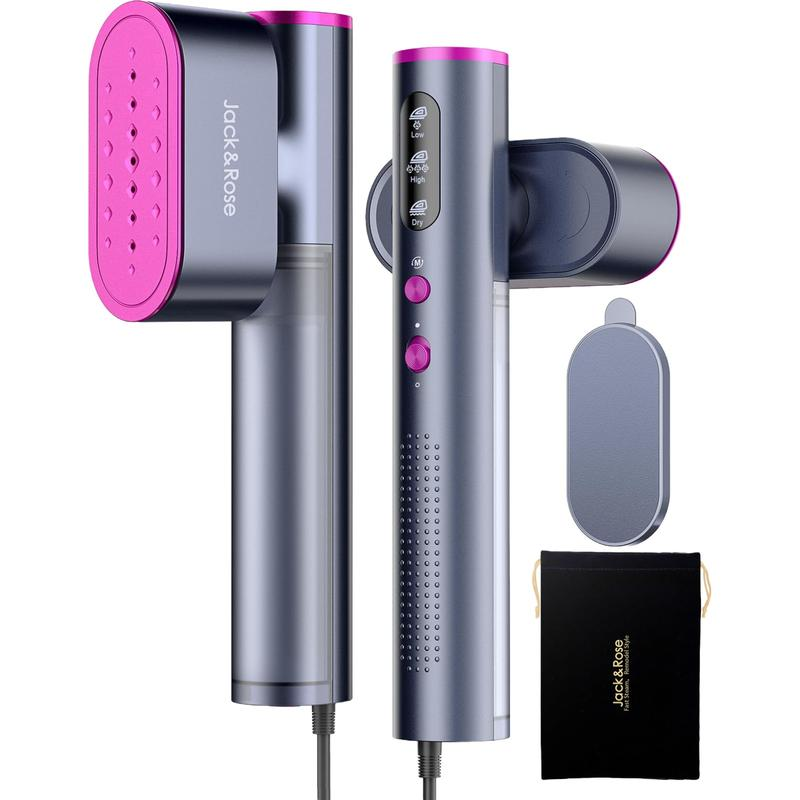 Jack ＆ Rose Garment Steamer for Clothes,Hanrdheld Steamer & Iron 2 in 1,15S Fast Heat Up,Large Panel,100-240V Wide Voltage,Suitable for Global Travel Clothes Iron,Christmas Gifts