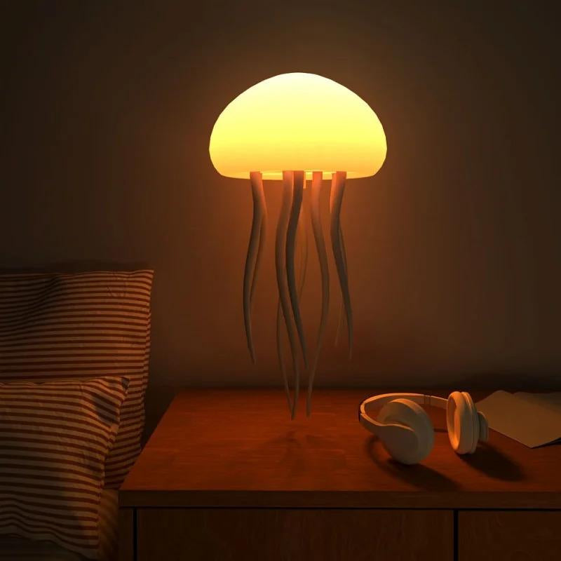 7-Color Usb-Powered Floating Tentacle Pendant Light Full-Color Gradient Jellyfish LED Intelligent Voice Controlled Night ABS