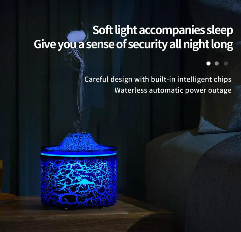 Volcano Fire Flame Air Humidifier Aroma Diffuser Essential Oil Diffuser Jellyfish Mist for Home Fragrance Cool Mist Humidifier