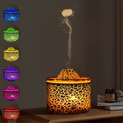 Volcano Fire Flame Air Humidifier Aroma Diffuser Essential Oil Diffuser Jellyfish Mist for Home Fragrance Cool Mist Humidifier