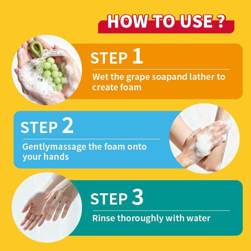 Paul Frank Grape Soap on a Rope – Handmade DIY Decorative Grape Soap, Natural and Gentle Moisturizing and Cleansinglong-Lasting Fresh Scent Perfect for Home Décor and Bathroomaesthetic & Creative Christmas Gift Choice Body Care Daily