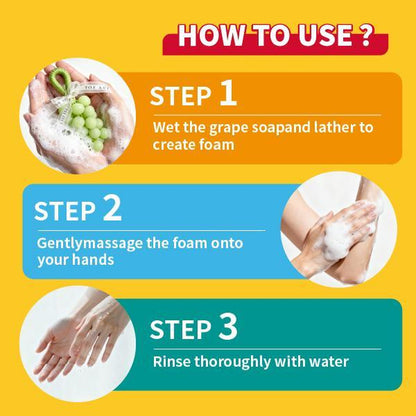 Paul Frank Grape Soap on a Rope – Handmade DIY Decorative Grape Soap, Natural and Gentle Moisturizing and Cleansinglong-Lasting Fresh Scent Perfect for Home Décor and Bathroomaesthetic & Creative Christmas Gift Choice Body Care Daily