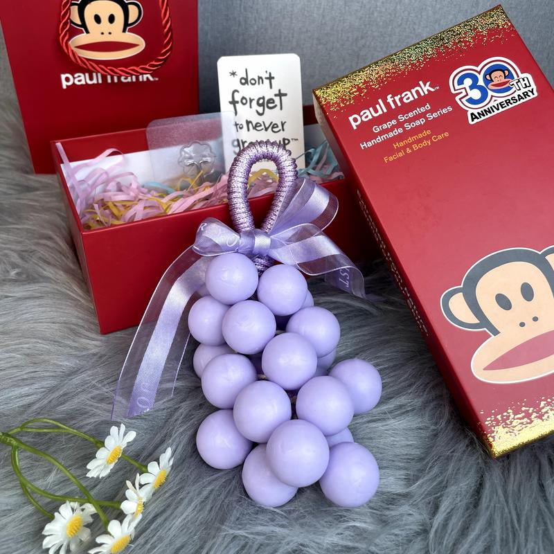 Paul Frank Grape Soap on a Rope – Handmade DIY Decorative Grape Soap, Natural and Gentle Moisturizing and Cleansinglong-Lasting Fresh Scent Perfect for Home Décor and Bathroomaesthetic & Creative Christmas Gift Choice Body Care Daily
