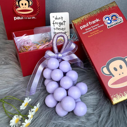 Paul Frank Grape Soap on a Rope – Handmade DIY Decorative Grape Soap, Natural and Gentle Moisturizing and Cleansinglong-Lasting Fresh Scent Perfect for Home Décor and Bathroomaesthetic & Creative Christmas Gift Choice Body Care Daily