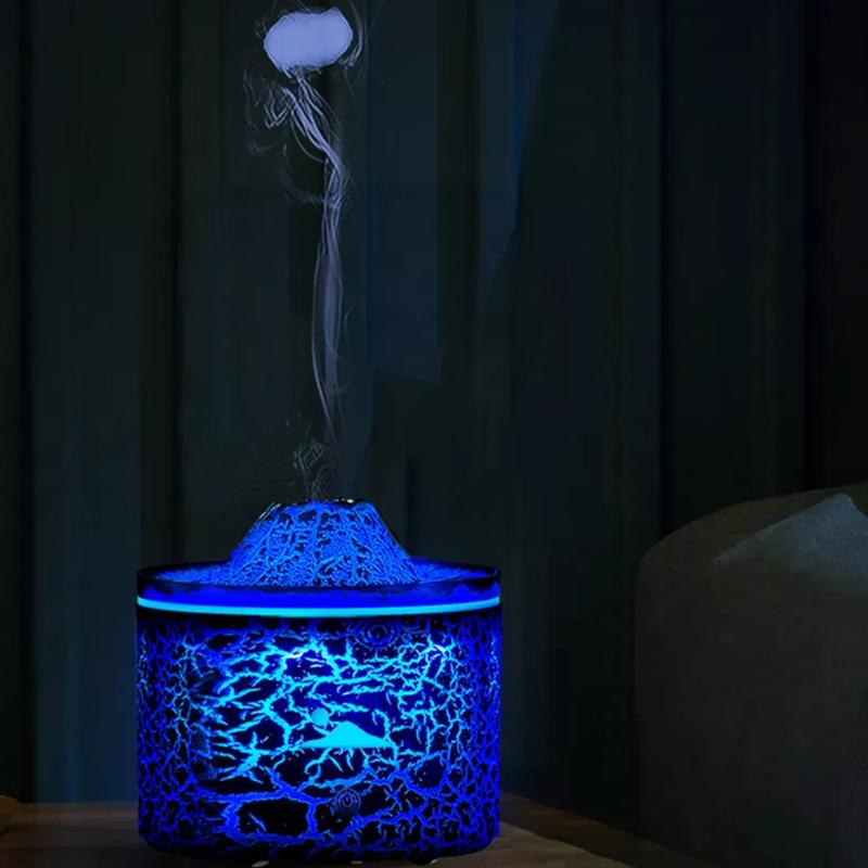 Volcano Fire Flame Air Humidifier Aroma Diffuser Essential Oil Diffuser Jellyfish Mist for Home Fragrance Cool Mist Humidifier