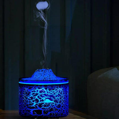 Volcano Fire Flame Air Humidifier Aroma Diffuser Essential Oil Diffuser Jellyfish Mist for Home Fragrance Cool Mist Humidifier