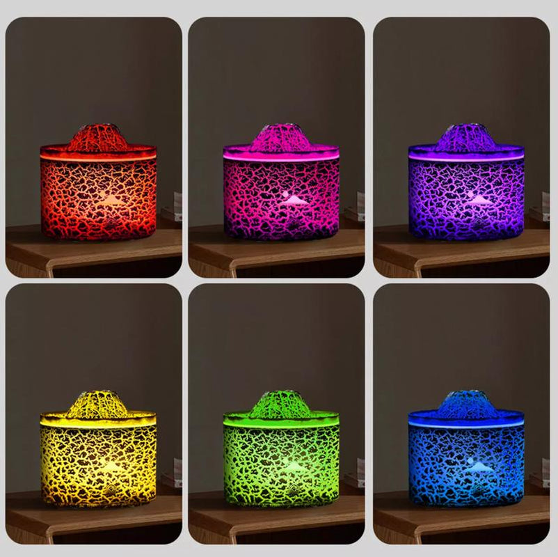 Volcano Fire Flame Air Humidifier Aroma Diffuser Essential Oil Diffuser Jellyfish Mist for Home Fragrance Cool Mist Humidifier