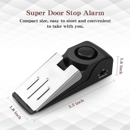 Home Security Door Stopper Alarm - Easy to Install No Tools Needed, 3 Sensitivity Modes, 120DB Loud Anti-Theft Alarm, Stainless Steel Pressure-Resistant, Instant Alarm When Pushed-Yy