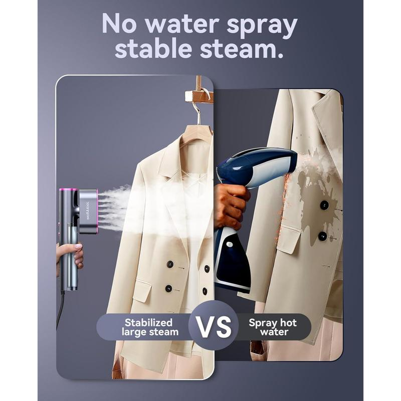 Jack ＆ Rose Garment Steamer for Clothes,Hanrdheld Steamer & Iron 2 in 1,15S Fast Heat Up,Large Panel,100-240V Wide Voltage,Suitable for Global Travel Clothes Iron,Christmas Gifts