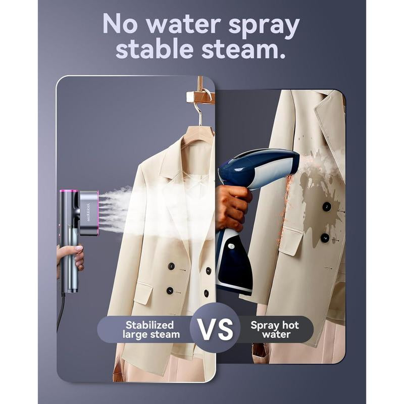 Jack ＆ Rose Garment Steamer for Clothes,Hanrdheld Steamer & Iron 2 in 1,15S Fast Heat Up,Large Panel,100-240V Wide Voltage,Suitable for Global Travel Clothes Iron,Christmas Gifts